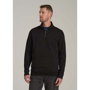 American Tall LJ&S Heavyweight Quarter-Zip Pullover for Tall Men in Vintage Blac